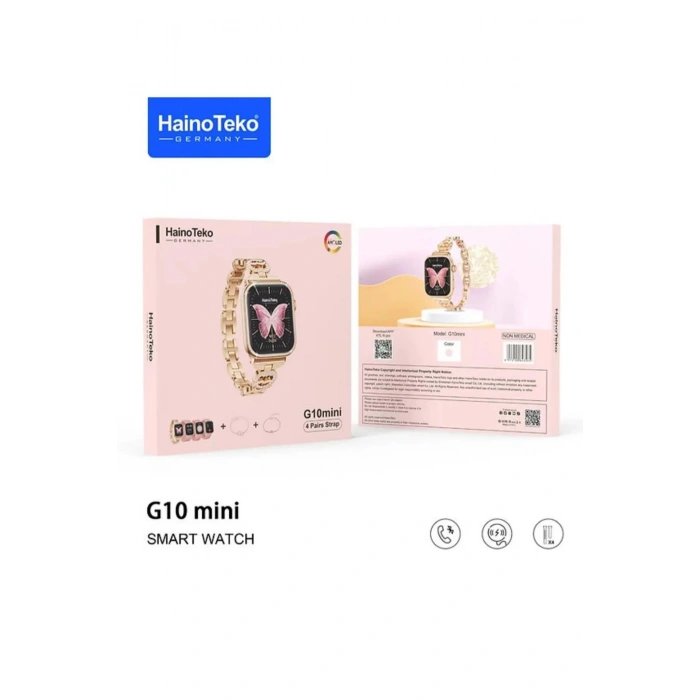 Premium Version G10 Mini 4 Kordonlu Kadın Saat BT Call/Sağlık Takibi Özellikli Android ios Destekli