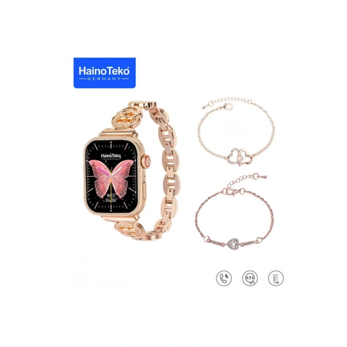 Premium Version G10 Mini 4 Kordonlu Kadın Saat BT Call/Sağlık Takibi Özellikli Android ios Destekli