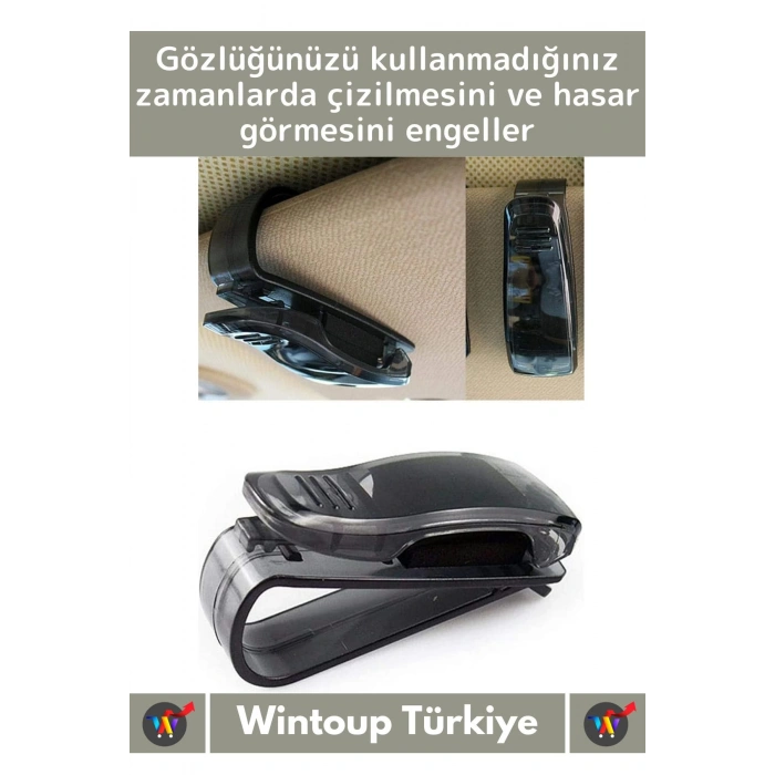 Premium Yüksek Kaliteli Araç İçi Güneşlik Gözlük Ruhsat Kartvizit Tutacağı Klips 2 Adet