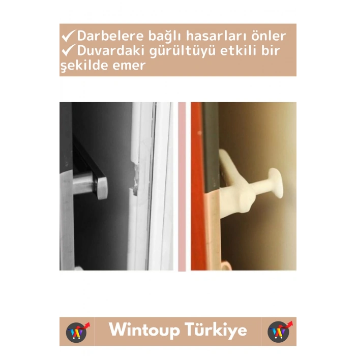 Premium Yüksek Kaliteli Darbe Hasar Gürültü Önleyici Anti Çarpışma Silikon Kapı Kolu Stoperi 2 Adet