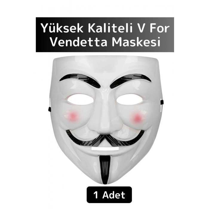 Premium Yüksek Kaliteli Eğlenceli Parti Kostüm Cadılar Bayramı Fawkes V For Vendetta Maskesi 1 Adet