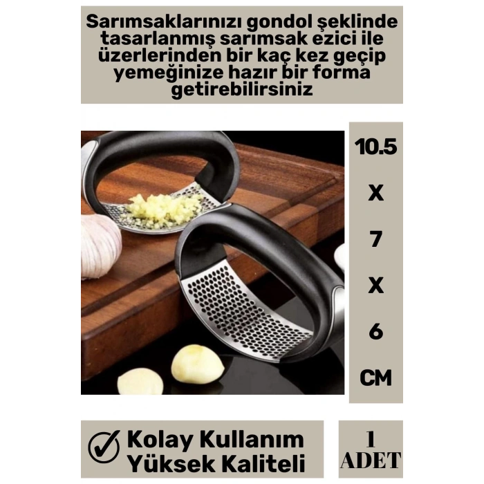 Premium Yüksek Kaliteli Garlic Press Rahat Tutuş Gondol Tasarım Çelik Yeni Nesil Sarımsak Rendesi