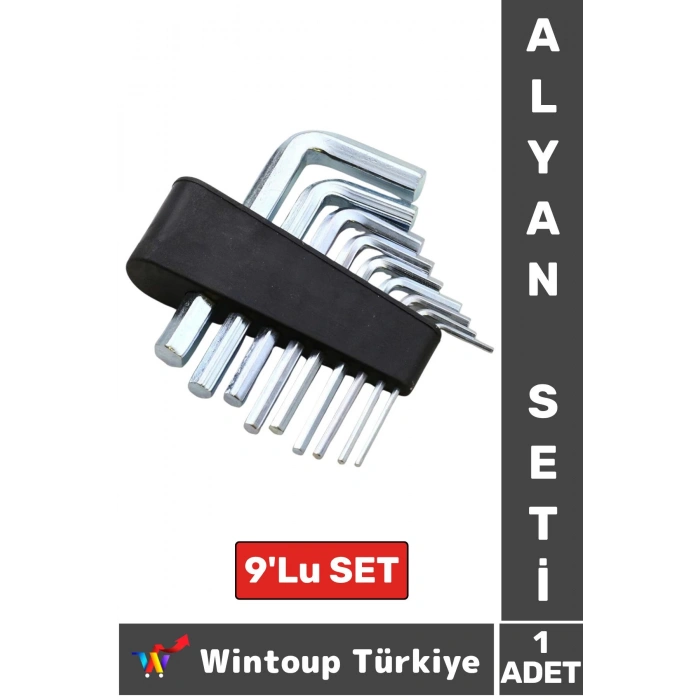 Premium Yüksek Kaliteli Montaj Tamirat Vidalama Matkap Ucu Anahtar Takımı 9 Parça ALYAN SETİ