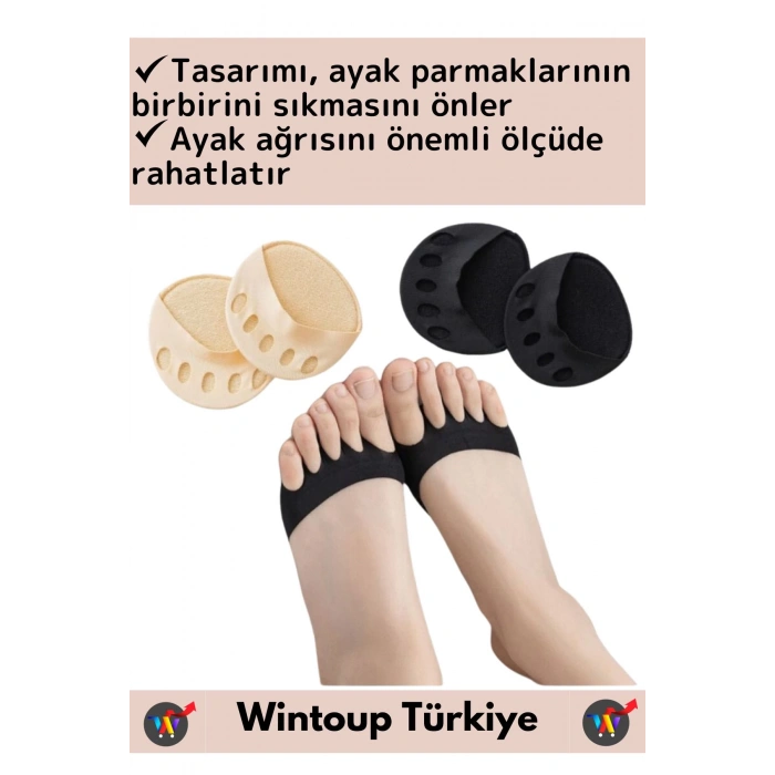 Premium Yüksek Kaliteli Ortopedik Kayma Önleyici Ter Emici Ayak Parmak Altı Desteği 3 Çift