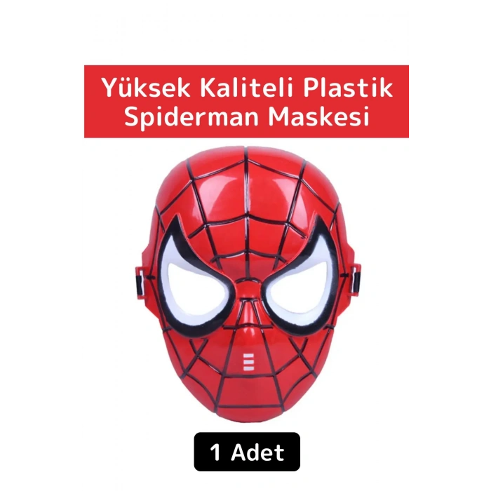 Premium Yüksek Kaliteli Plastik Eğlenceli Spiderman Figür Unisex Örümcek Adam Maskesi 1 Adet