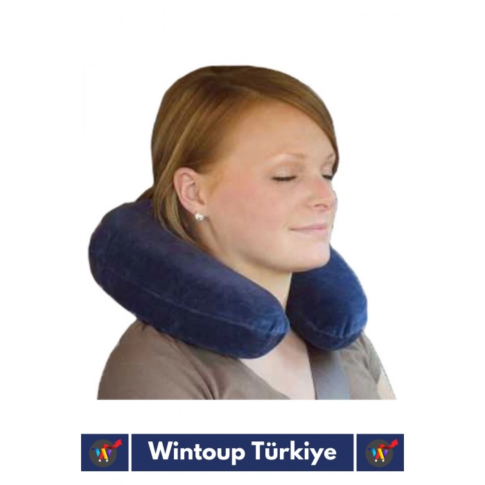 Premium Yüksek Kaliteli Portable Şişirilebilir Taşınabilir Yolcu Seyahat Ense Boyun Yastığı 2 Adet