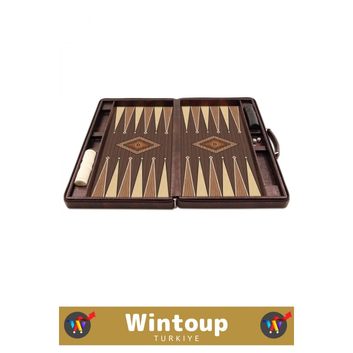 Premium Yüksek Kaliteli Tam Suni Deri Kaplama Fermuarlı Çantalı Akrilik Pullu Büyük Boy Tavla Takımı