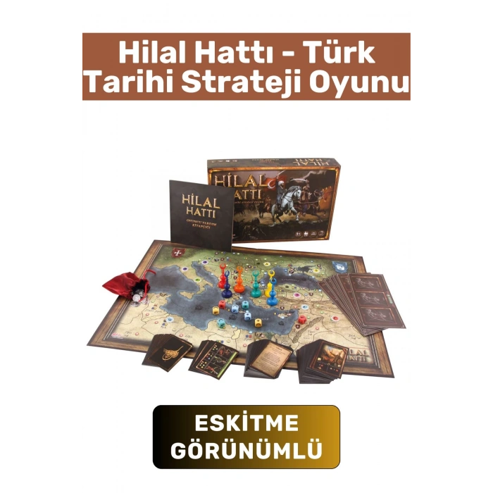 Premium Yüksek Kaliteli Trigromi Baskılı Eskitme Görünümlü Türk Tarihi Strateji Oyunu-HİLAL HATTI