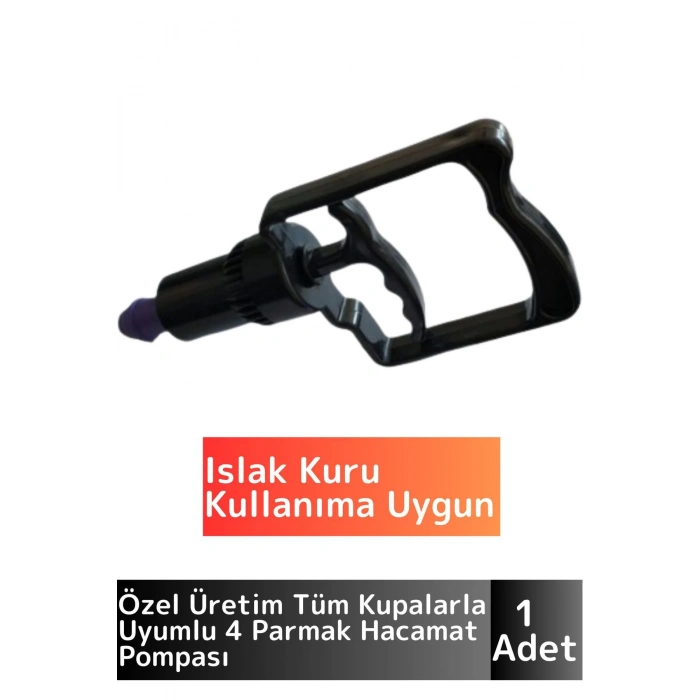 Premium Yüksek Kaliteli Tüm Kupalara Uyumlu Islak Kuru Kullanıma Uygun 4 Parmak Hacamat Pompası