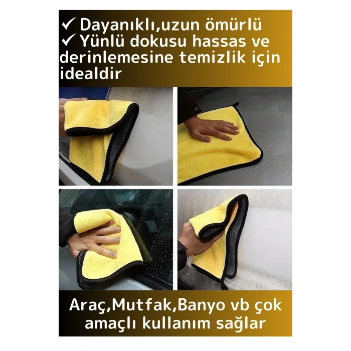 Premium Yüksek Kaliteli Yünlü Mikrofiber Araba Mutfak Banyo Lavabo Yıkama Temizleme Bezi 10 Adet