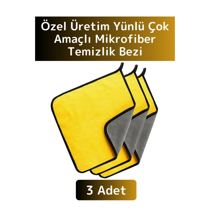 Premium Yüksek Kaliteli Yünlü Mikrofiber Araba Mutfak Banyo Lavabo Yıkama Temizleme Bezi 3 Adet