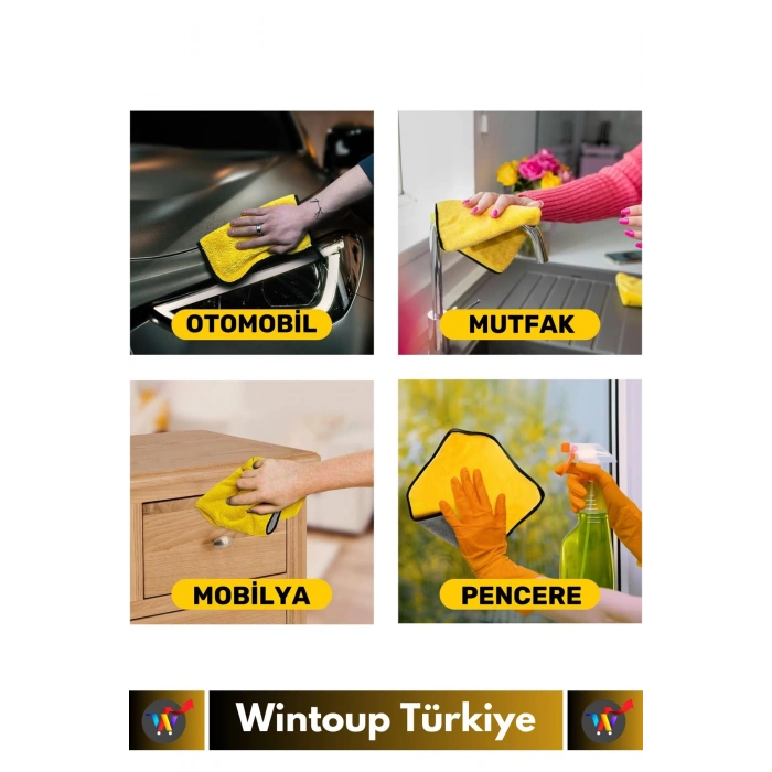 Premium Yüksek Kaliteli Yünlü Mikrofiber Araba Mutfak Banyo Lavabo Yıkama Temizleme Bezi 5 Adet