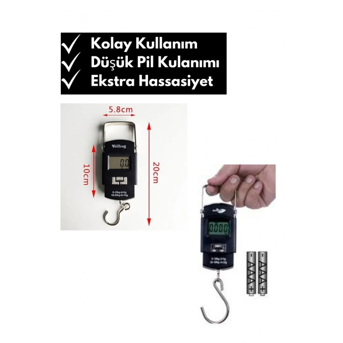 Profesyonel Dijital El Terazisi Taşınabilir El Kantarı 50 Kg Kapasiteli LCD Ekran