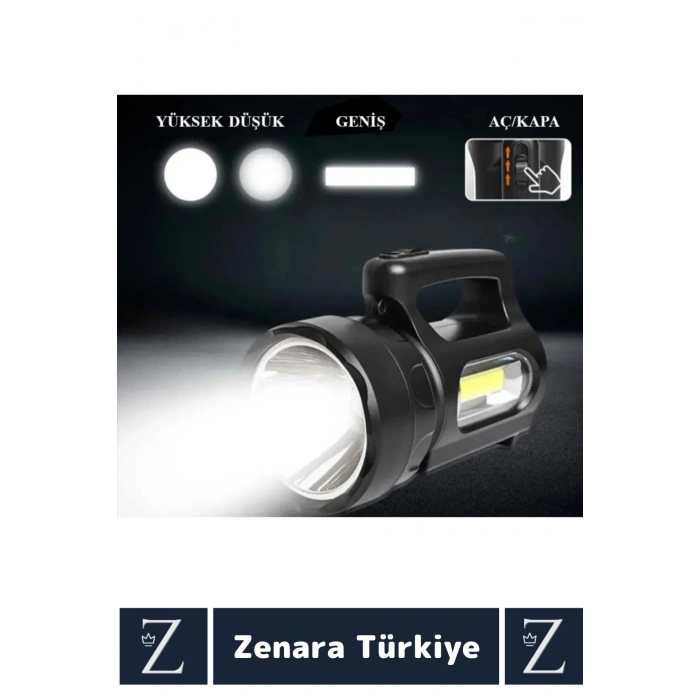 Profesyonel Kamp Avcı Güvenlik Deprem 3 Aydınlatma Modu 900 Lümen Güçlü Beyaz Işık Şarjlı El Feneri