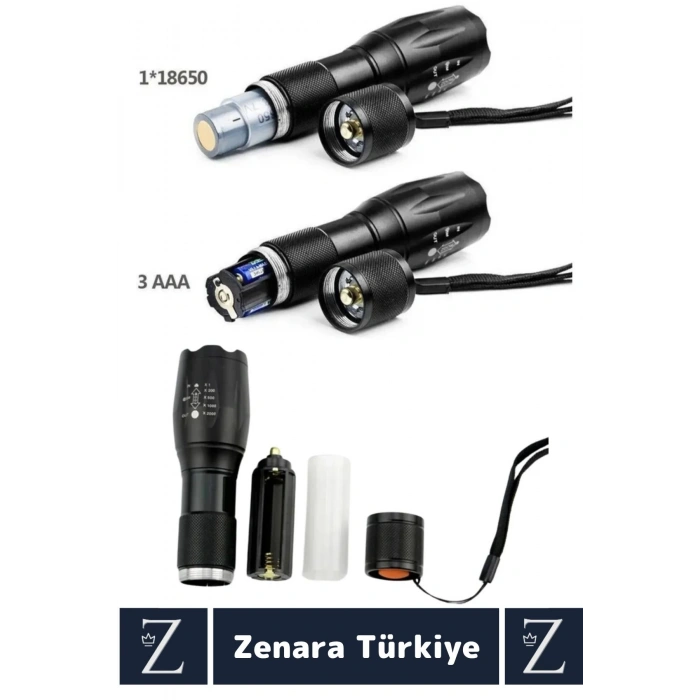 Profesyonel Kamp Avcı Güvenlik Okul Deprem Balıkçı Güçlü Işık 3 Mod Aydınlatma Şarjlı Mini EL FENERİ