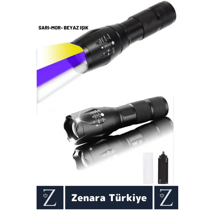 Profesyonel Kamp Avcı Güvenlik Okul Deprem Balıkçı Güçlü Işık 3 Mod Aydınlatma Şarjlı Mini EL FENERİ