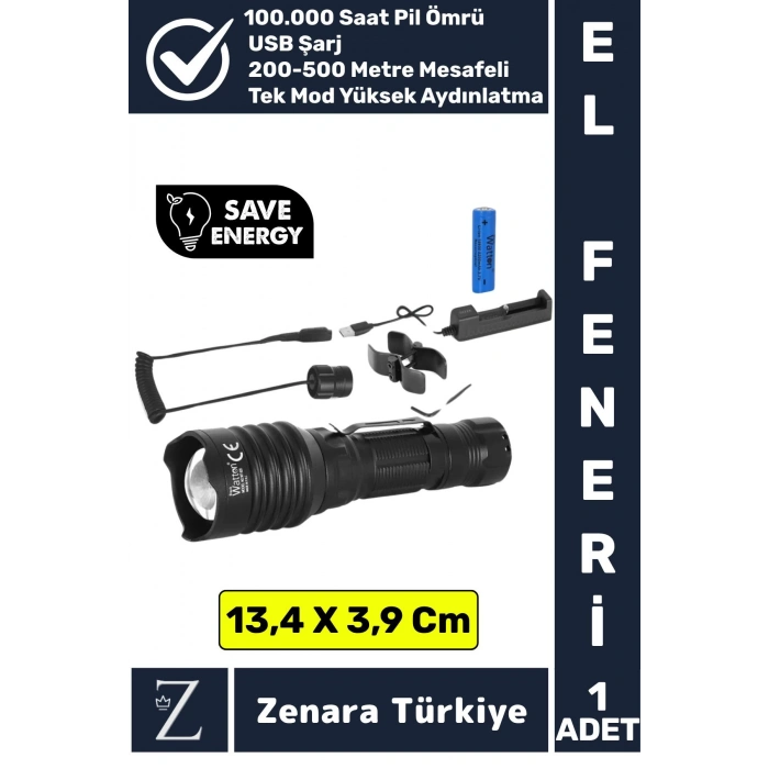 Profesyonel Kamp Avcı Güvenlik Okul Deprem Balıkçı Tek Mod Güçlü Aydınlatma Mini