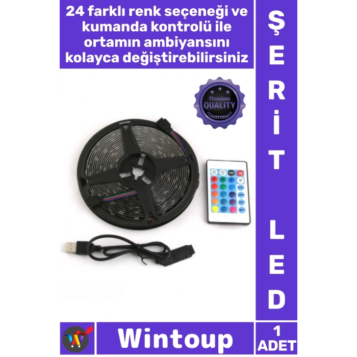 RGB Şerit 30 LED Kumandalı USB Bağlantılı