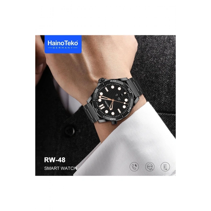 RW 48 Classic Series Amoled Ekran Watch With 3 Strap