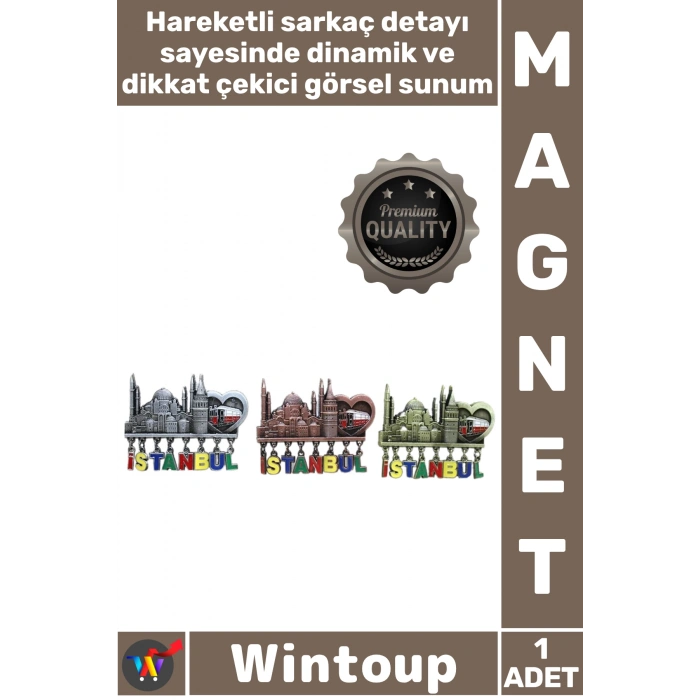 #Magnet Dekoratif Hareketli Şehir Konseptli Turistik Hediyelik Şık Sarkaçlı İstanbul Temalı Magnet