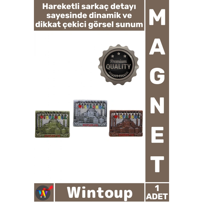#Magnet Dekoratif Koleksiyon Turistik Hediye Şehir Konsept Hareketli Sarkaçlı İstanbul Temalı Magnet
