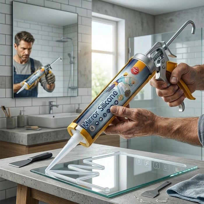 #Yapıştırıcı Güçlü Nötr Esas Su Rutubete Dayanıklı Montaj Şeffaf Silikon Ayna Cam Yapıştırıcı 300 Ml