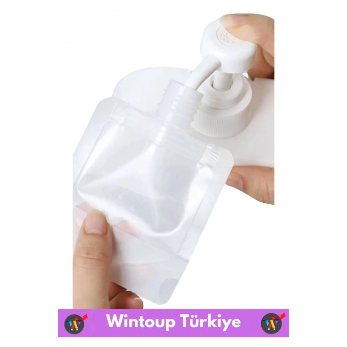 Seyahat Tipi Çanta Boy Sızdırmaz Yıkanıp Tekrar Kullanılabilir Krem Losyon Şampuan Kabı 100 Ml 5Adet