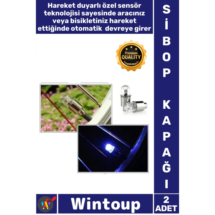 #SibopKapağı Neon LED Sensörlü Gece Parlayan Emniyetli Şık Işıklı Bisiklet Araba Sibop Kapağı 2 Adet