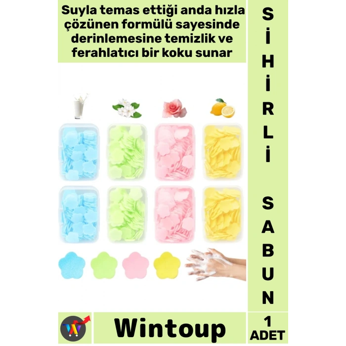 #Sabun Çiçek Şeklinde Renkli Pratik Taşınabilir Hijyenik Kokulu Seyahat Tipi Kağıt Sihirli Sabun