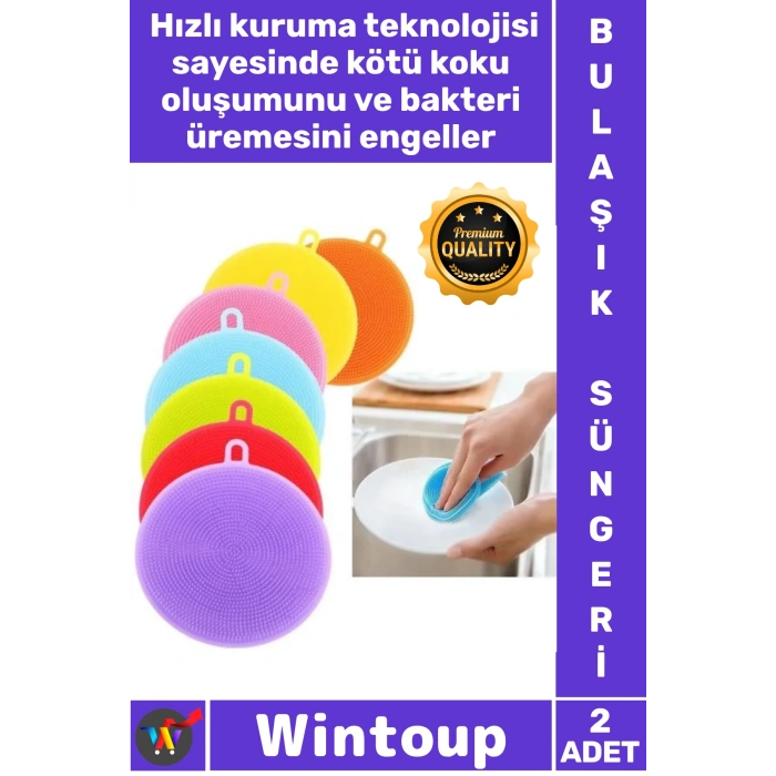 #Süngeri Mutfak Hijyen Seti Yağ Sökücü Uzun Ömürlü Esnek Pratik Silikon Bulaşık Yıkama Süngeri 2 Adt