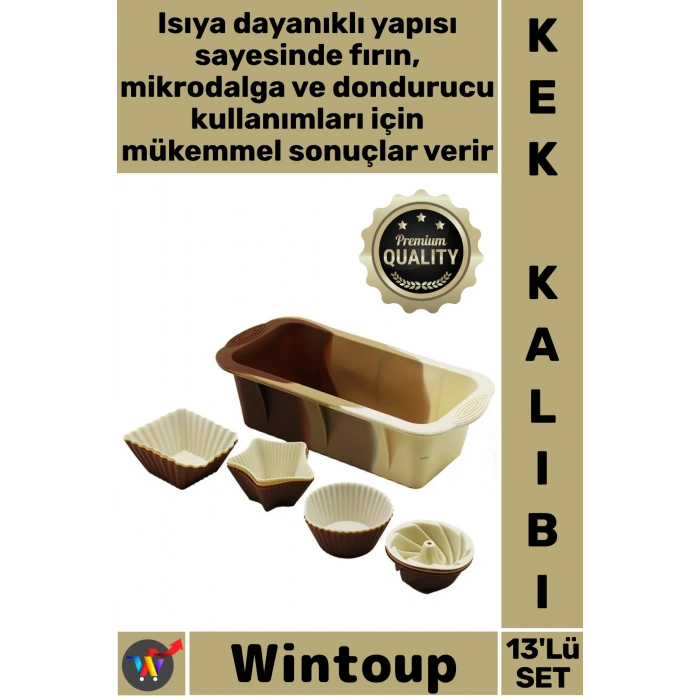 #Kalıp Isıya Dayanıklı Yapışmaz Mutfak Pasta Sunum Fırın Silikon Muffin Baton Kek Kalıbı Seti 13lü