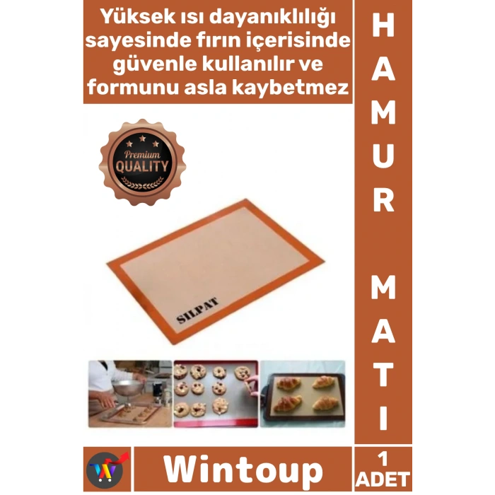 #Mat 40x30 Cm Profesyonel Fırın Hamur Açma Gereçleri Silikon Silpat Yanmaz Yapışmaz Şık Pişirme Matı