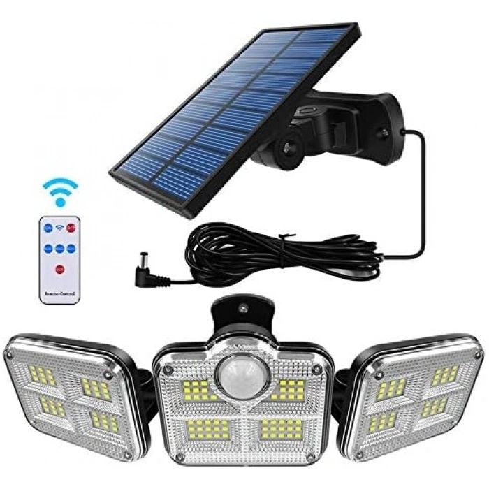 Solar Panelli Uzaktan Kumandalı 122 LED Bahçe Aydınlatması