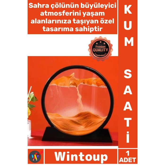 #KumSaati Dekoratif Masaüstü Cam Sahra Çölü Temalı Estetik Dinamik Şık Sanat Sulu Kum Saati Orta Boy