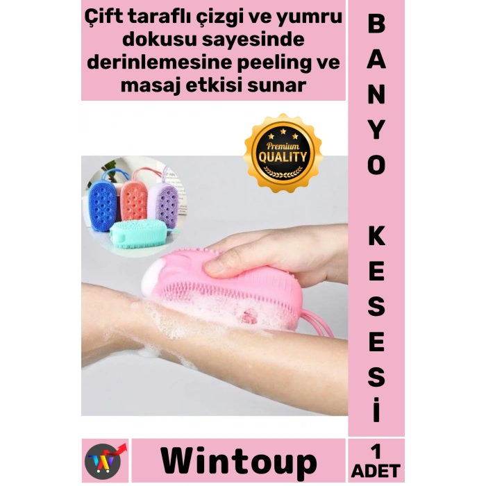 #Kese Kaliteli Çift Tasarımlı Peeling Etkili Yumuşak Masaj Yapan Süngerli Silikon Banyo Kesesi