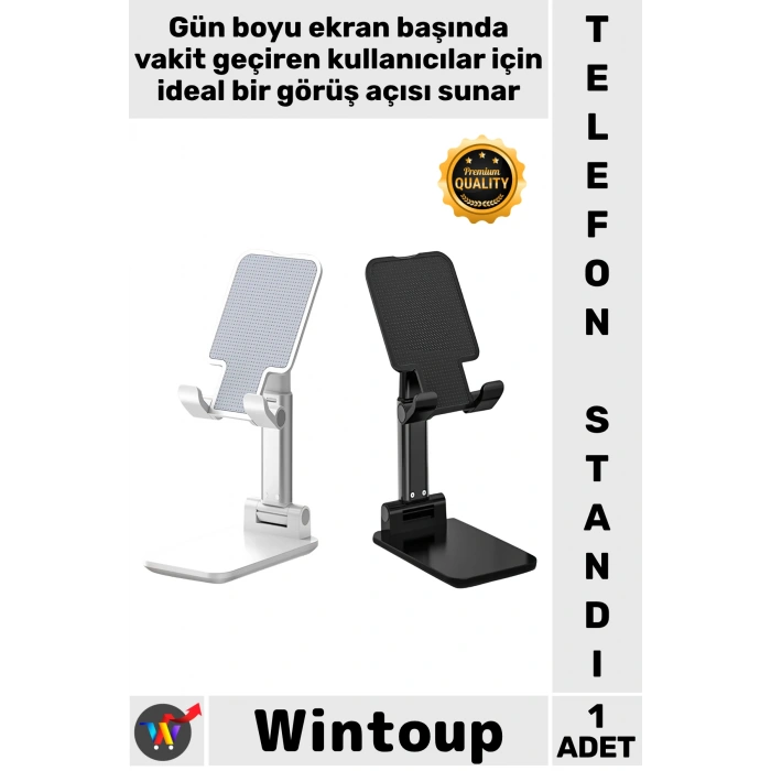 #TelefonStandı Masaüstü Tablet Tutucu Ayarlanabilir Kaymaz Taban Dayanıklı Telefon Standı Beyaz
