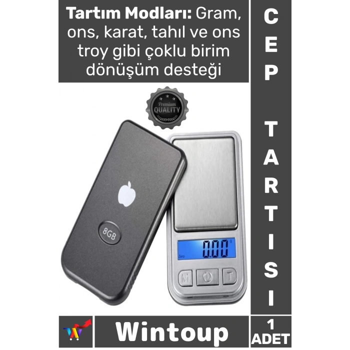 #Tartı Dijital Şık Mini Ipod Görünümlü Hassas Cep Terazisi Tartı 200 Gram Kapasite 0.01 Hassasiyet