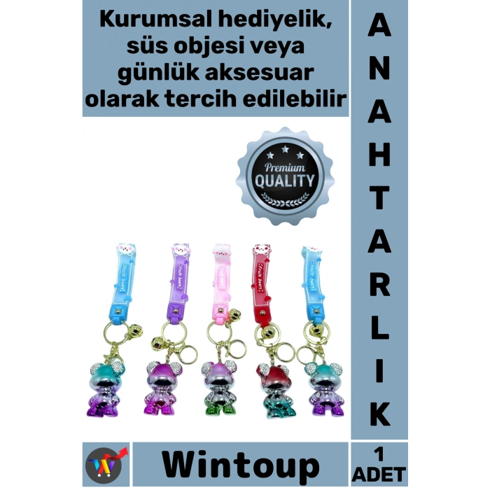 #Anahtarlık Lüks Işıltılı Çanta Aksesuarı Hediyelik Yumuşak Kaliteli Taşlı Ayıcık Silikon Anahtarlık