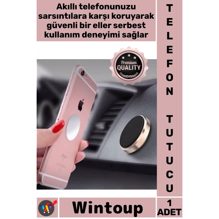 #TelefonTutucu Güçlü Mıknatıs 360 Derece Döner Metal Kompakt Gövde Şık Manyetik Araç Telefon Tutucu