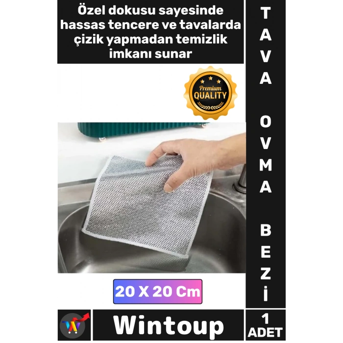 #Bez Çizmez Bulaşık Tezgah Fayans Temizleyici Naylon Metalik Leke Çıkarıcı Tencere Tava Ovma Bezi