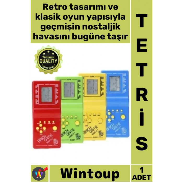#Tetris Retro 90lar Klasik Oyun Konsolu Pilli Taşınabilir Şık Hediye Tetris Nostaljik El Atarisi