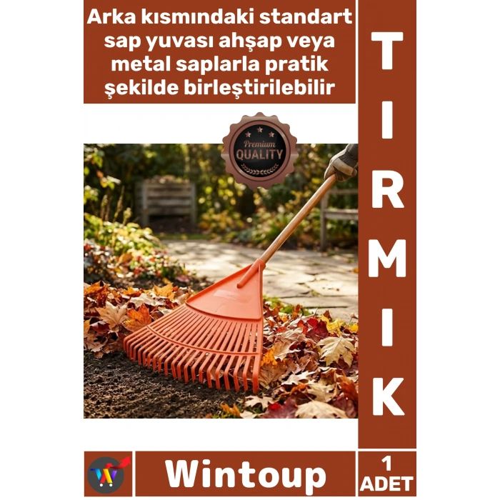 #Tırmık Dayanıklı Bahçe Temizleme Esnek Dişli Hafif Plastik 42 Cm Genişlik 20 Dişli Yaprak Tırmığı