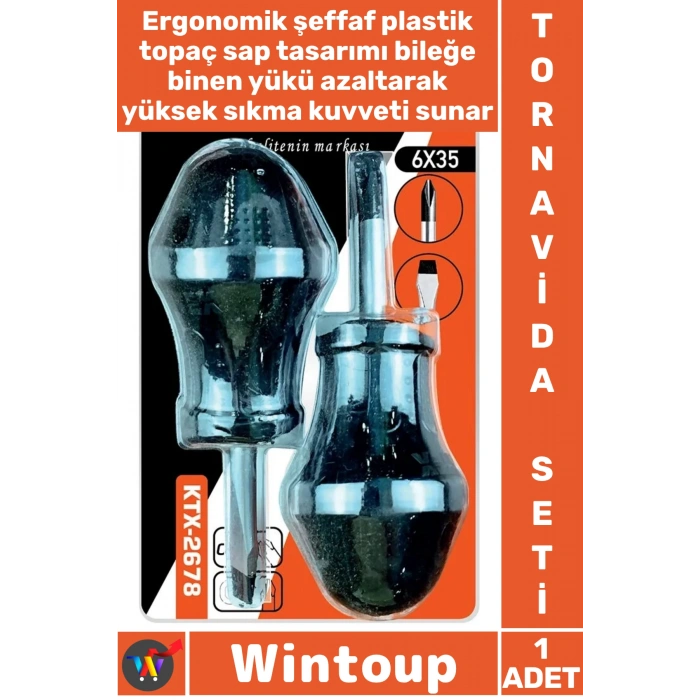 #Tornavida Premium 6 X 35 Mm Ergonomik Dar Alan Takımı Blister 2li Topaç Yıldız Düz Tornavida Seti