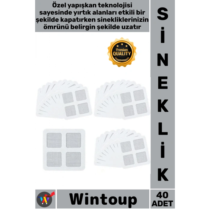 #Sineklik Yapışkanlı Onarım Kiti Pratik Kesilebilir Pencere Kapı Bandı Tül Sineklik Yaması 40 Adet