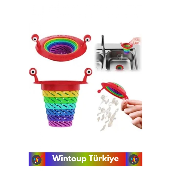 Uzun Ömürlü 6 Kademeli Katlanabilir Gökkuşağı Mutfak Lavabo Musluk Tıkanma Önleyici Lavabo Süzgeci