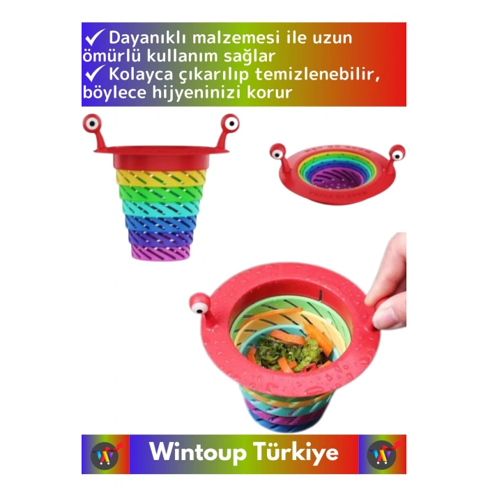 Uzun Ömürlü 6 Kademeli Katlanabilir Gökkuşağı Mutfak Lavabo Musluk Tıkanma Önleyici Lavabo Süzgeci