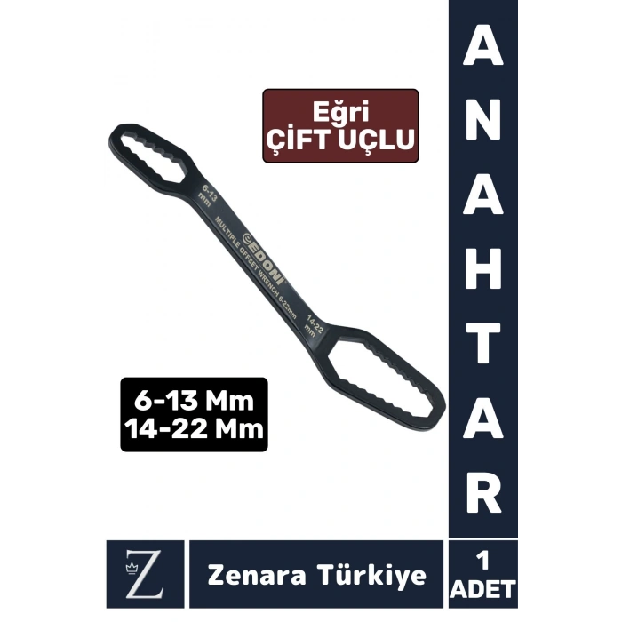 Uzun Ömürlü Ev Banyo Musluk Tamir Montaj Sıkma 6-13 Mm 14-22 Mm Çoklu Çift Taraflı Eğri Uçlu ANAHTAR