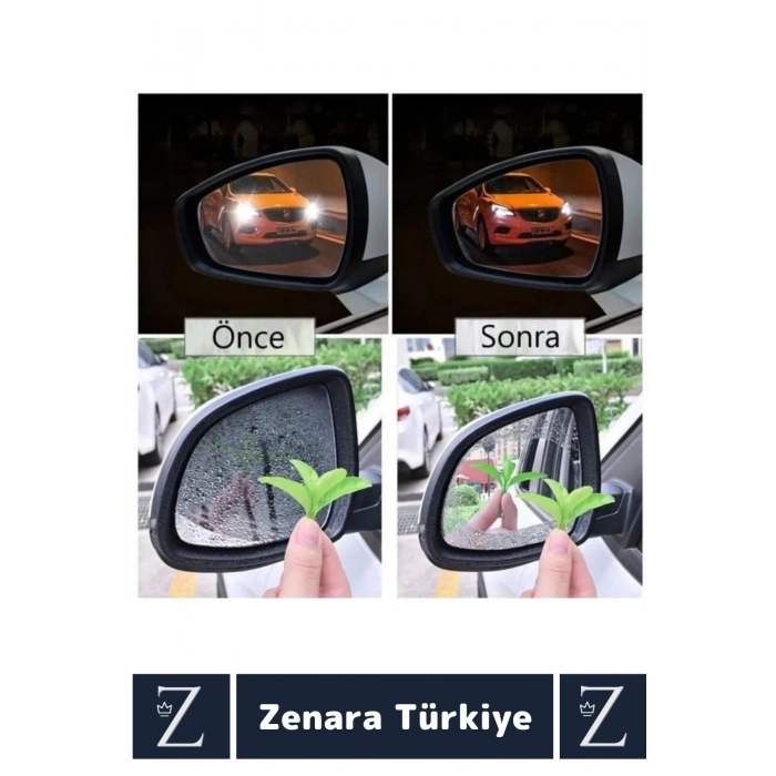Uzun Ömürlü Sonbahar Kış Araç Görüş Koruma Montajsız Yan Ayna Yağmur Kaydırıcı Cam Film 1 Çift