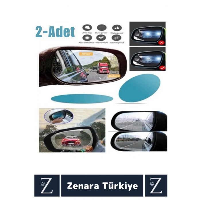 Uzun Ömürlü Sonbahar Kış Araç Görüş Koruma Montajsız Yan Ayna Yağmur Kaydırıcı Cam Film 1 Çift