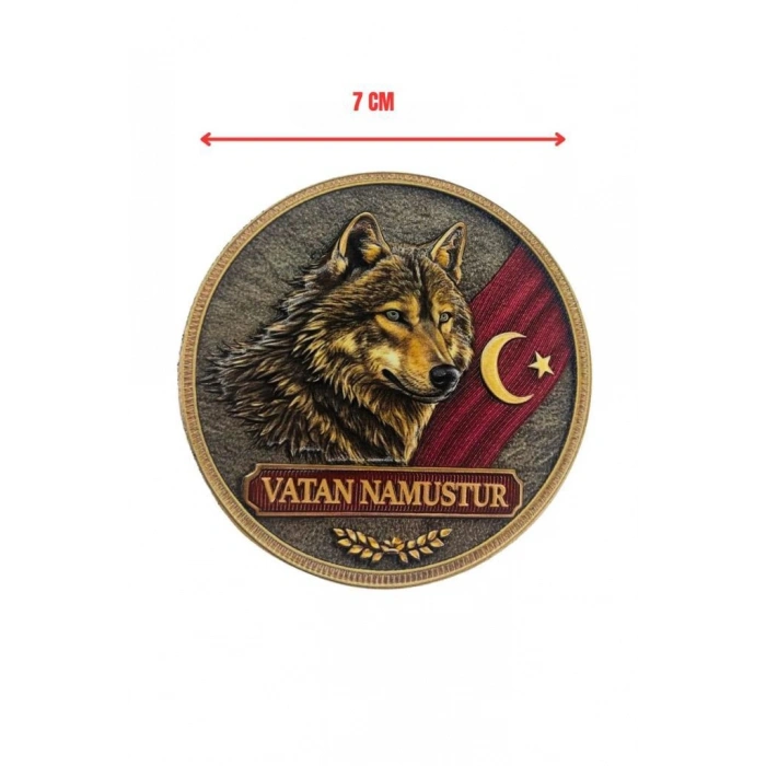 Vatan Namustur” Kurt Armalı Plastik Patch  7 cm